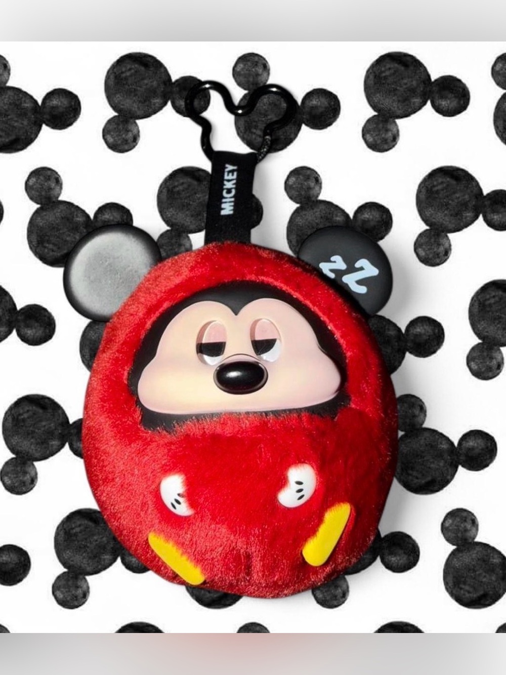 Disney Miniso Mickey Mouse Fun Crash Sleepy Plush Clip-On Keychain Bag Charm